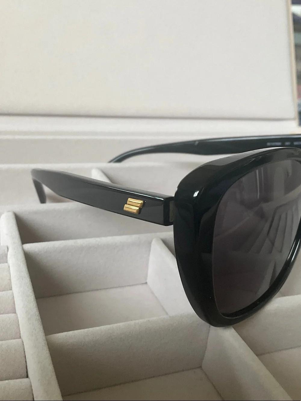 Bottega Veneta Black Oversized Cat-Eye Sunglasses